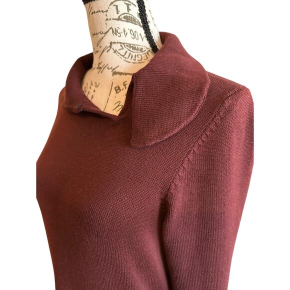 EUC VTG Peruvian Connection Maroon 100% Pima Cotton Sweater Dress Size M Preppy - Picture 4 of 9